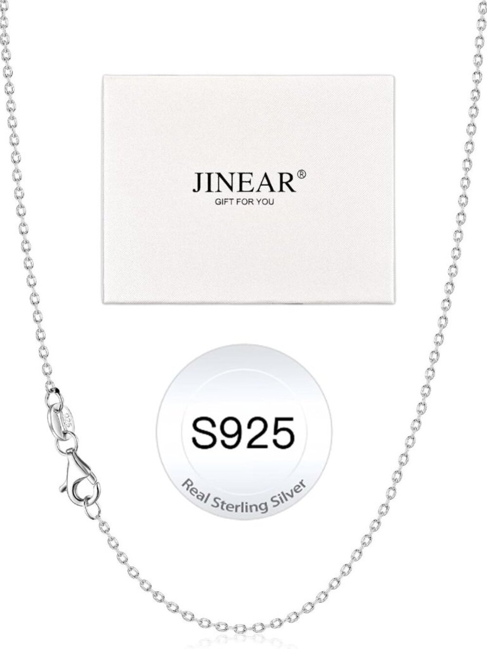 1mm 925 Sterling Silver Cable Chain Necklace for Women - Elegant & Durable